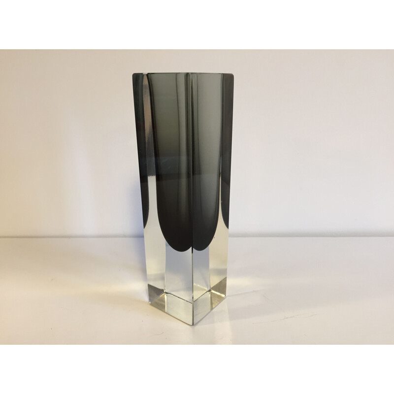 Vintage Sommerso vase in Murano glass by Flavio Poli, 1960