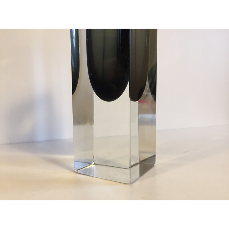 Vintage Sommerso vase in Murano glass by Flavio Poli, 1960