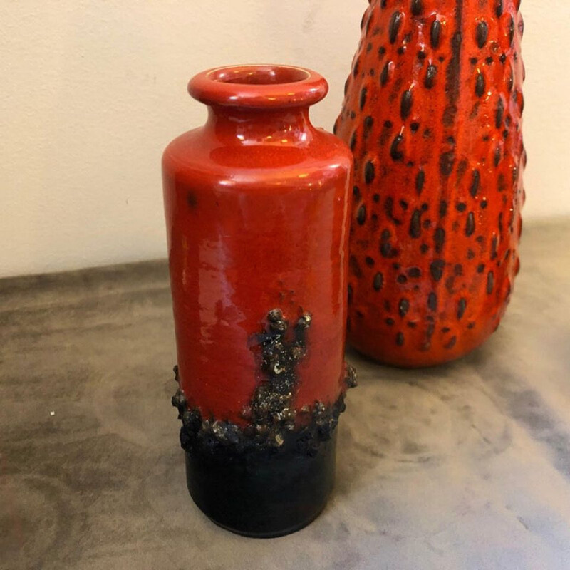 Ensemble de 3 vases vintage en céramique, 1970