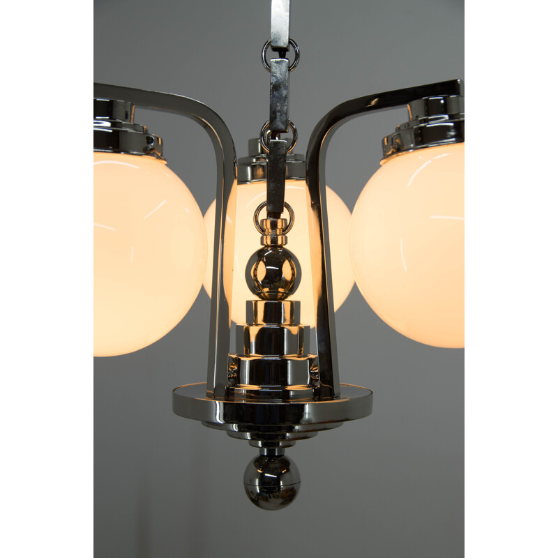 Vintage art deco 3-flame chandelier, 1920