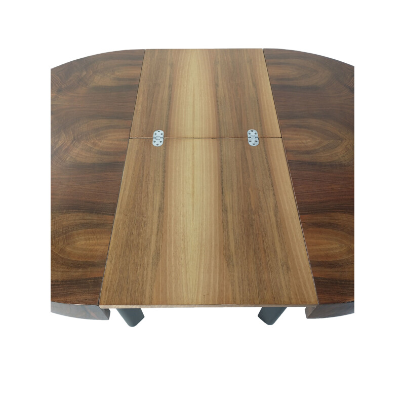 Art Deco vintage walnut dining table, 1950s