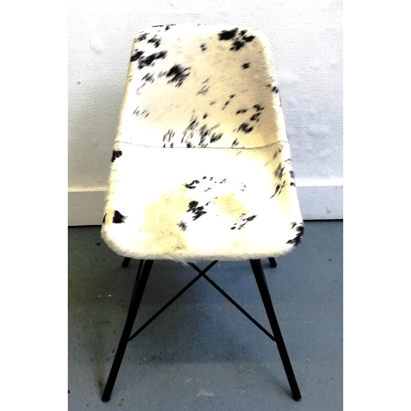 Vintage chair with cowhide pattern
