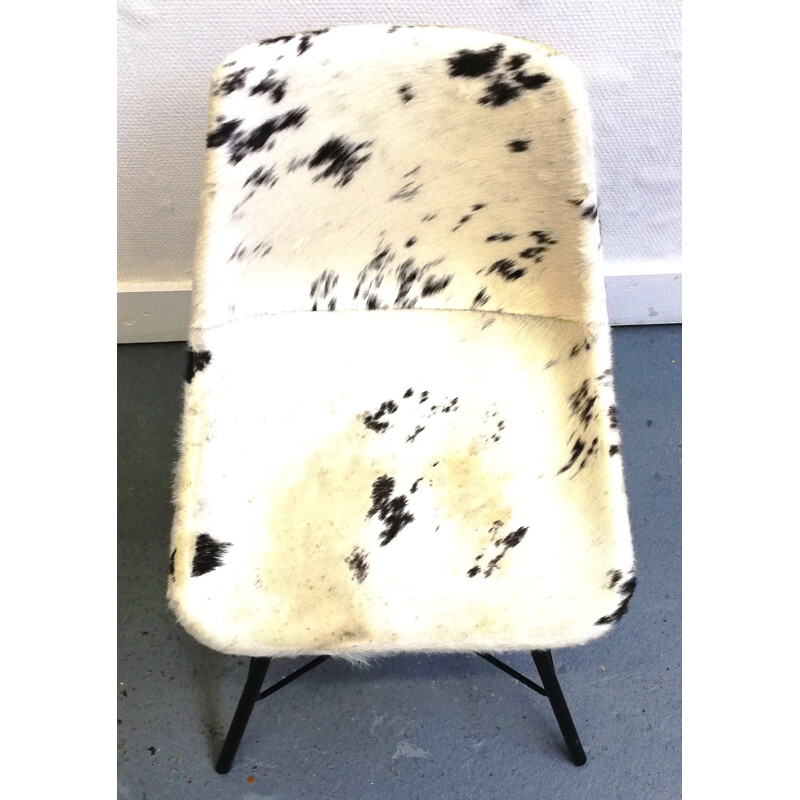 Chaise vintage au motif "peau de vache"