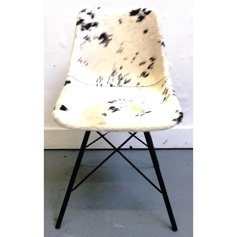 Vintage chair with cowhide pattern