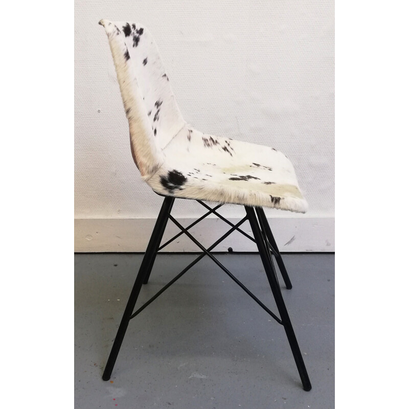 Vintage chair with cowhide pattern