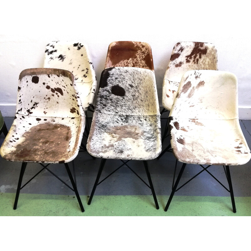 Vintage chair with cowhide pattern