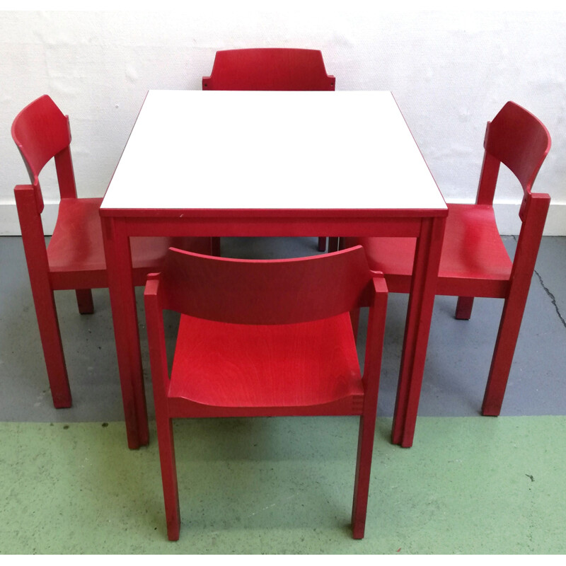 4 chaises et 1 table vintage pour Schlapp MÖbel