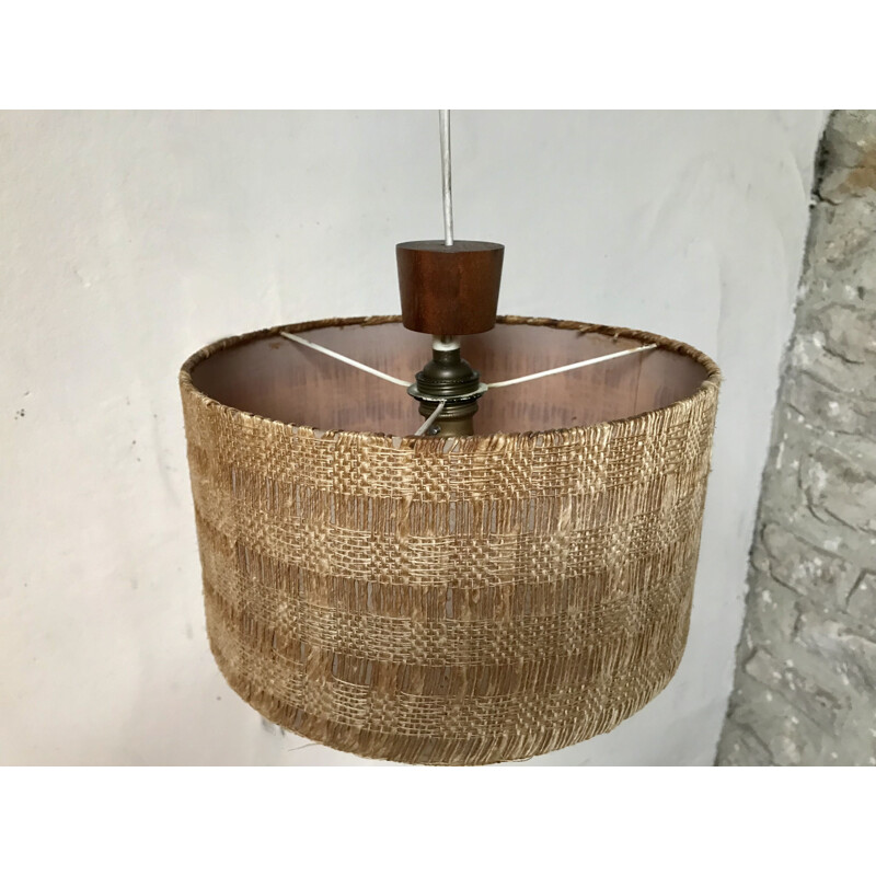 Vintage teak wall lamp with adjustable shade, 1950