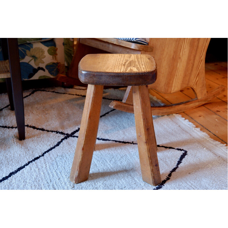 Tabouret vintage en bois, 1960