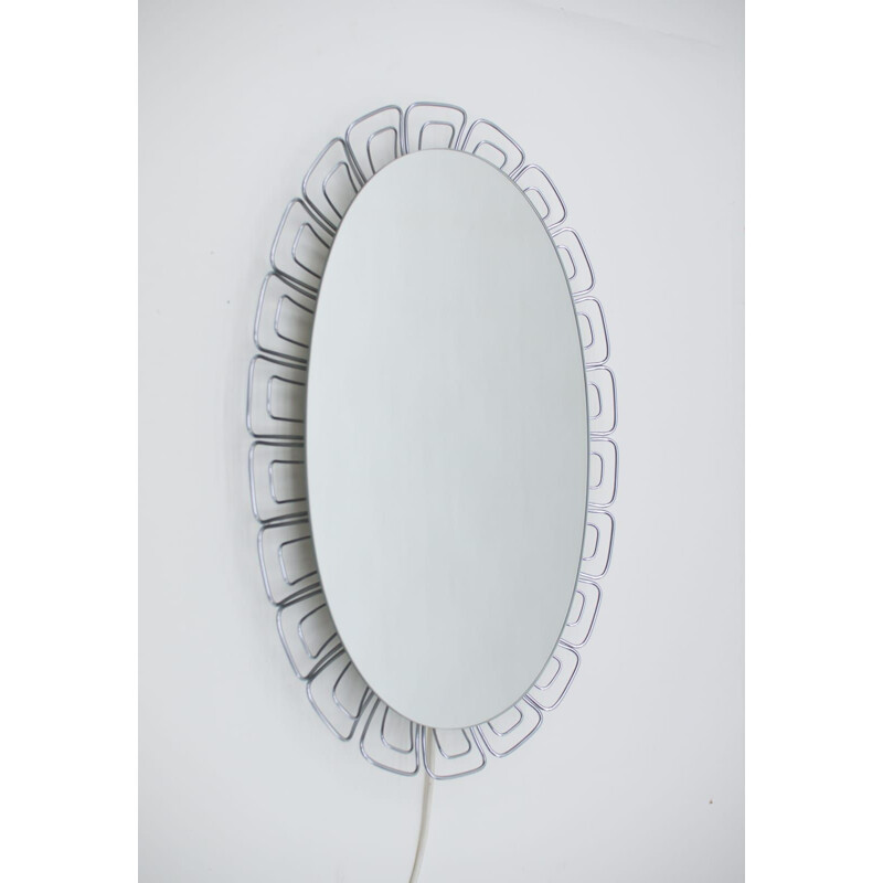 Vintage backlit wire mirror, Germany 1970