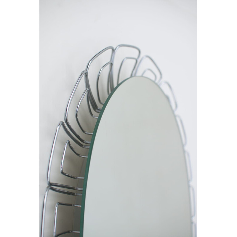 Vintage backlit wire mirror, Germany 1970