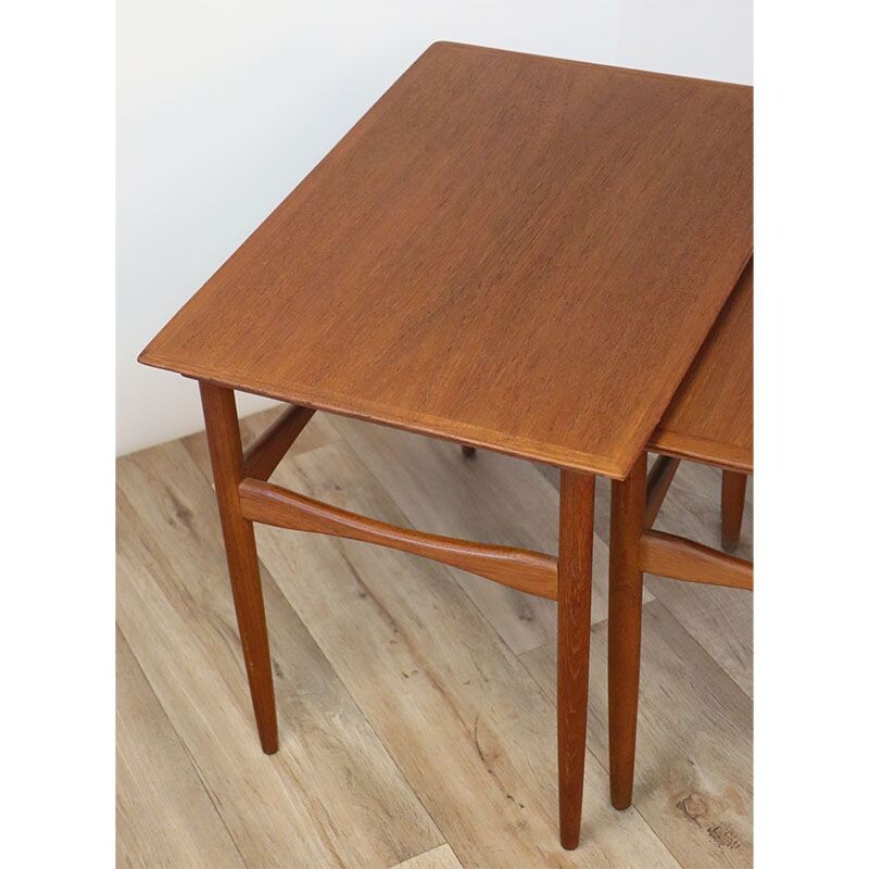 Scandinavian vintage teak nesting table by Poul Hundevad for Fabian, 1960