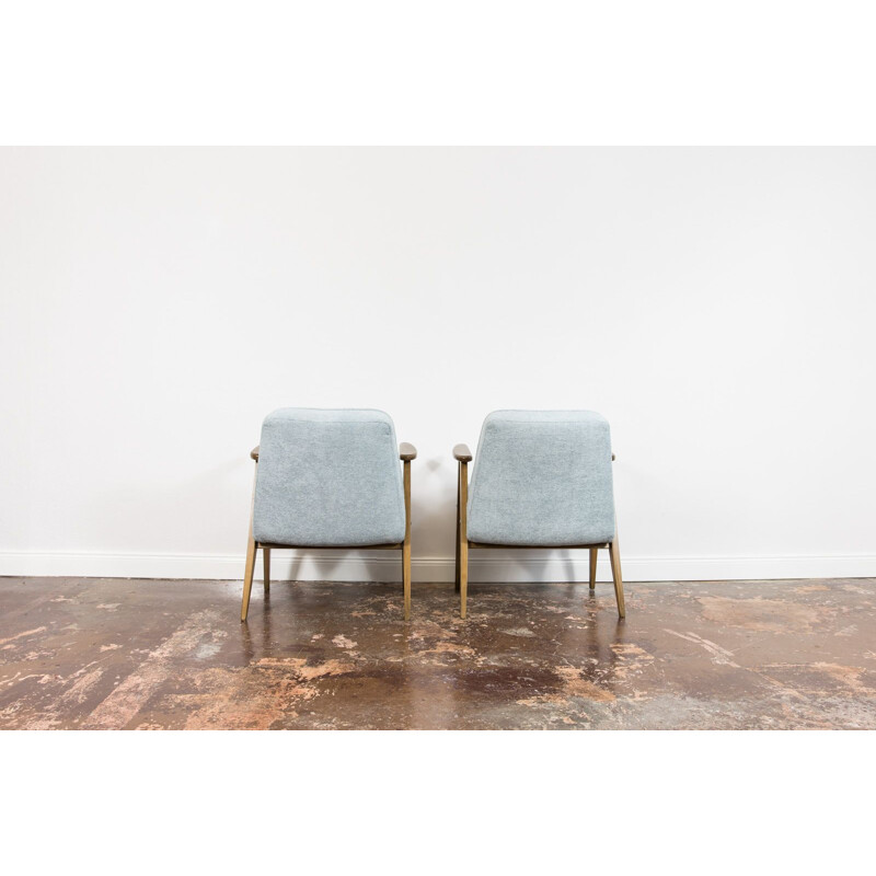 Pair of vintage 366 armchairs by Józef Chierowski, 1960s