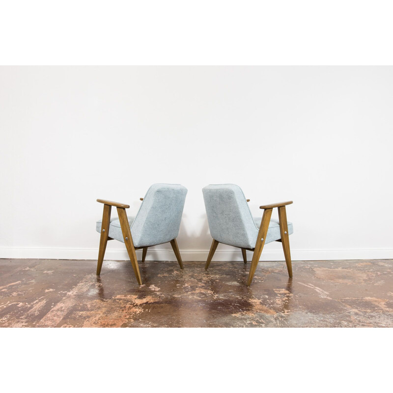 Pair of vintage 366 armchairs by Józef Chierowski, 1960s