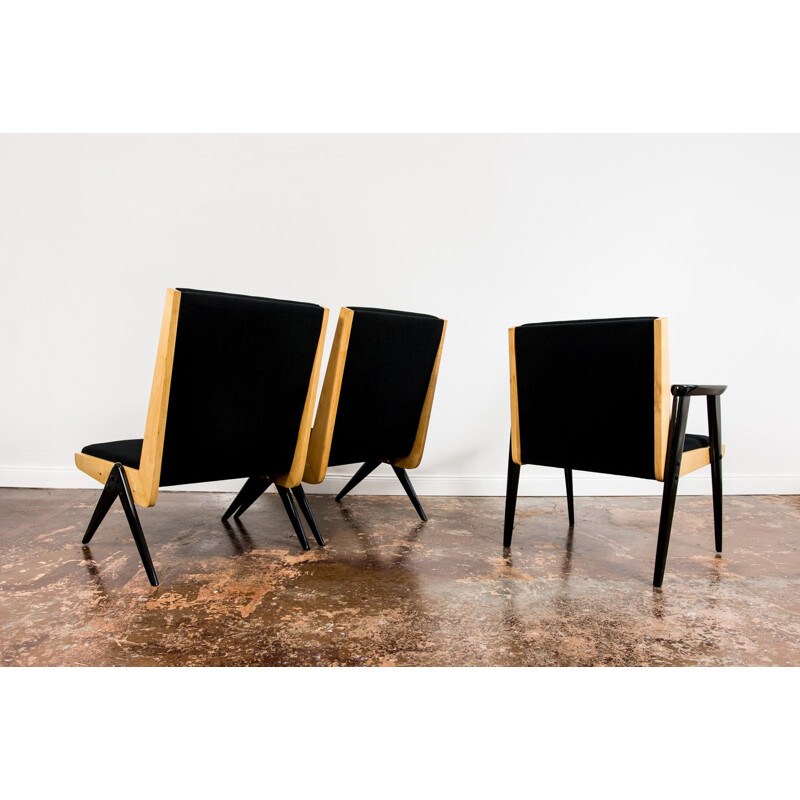 Ensemble de 3 fauteuils vintage par Słupskie Fabryki Mebli, 1960