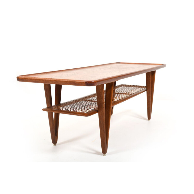 Table basse vintage en teck et bois de chêne de Kurt Østervig, 1950-1960