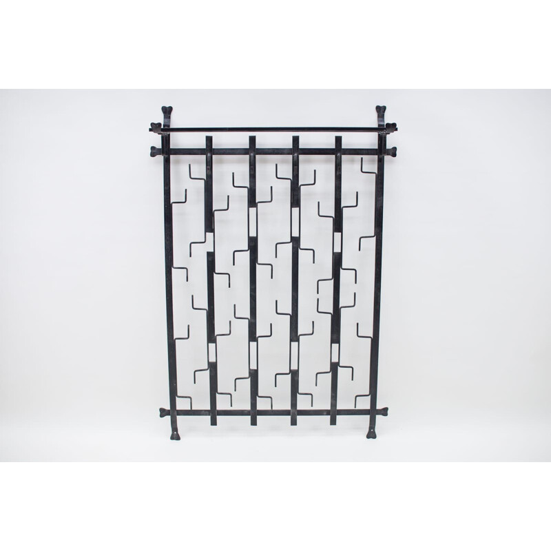 Vintage wrought iron wall coat rack, Germany 1960