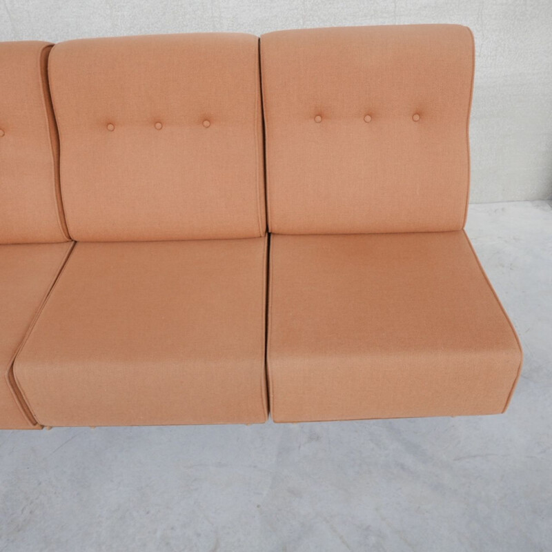 Set of 5 mid-century armchairs by Guillerme et Chambron, France 1960s