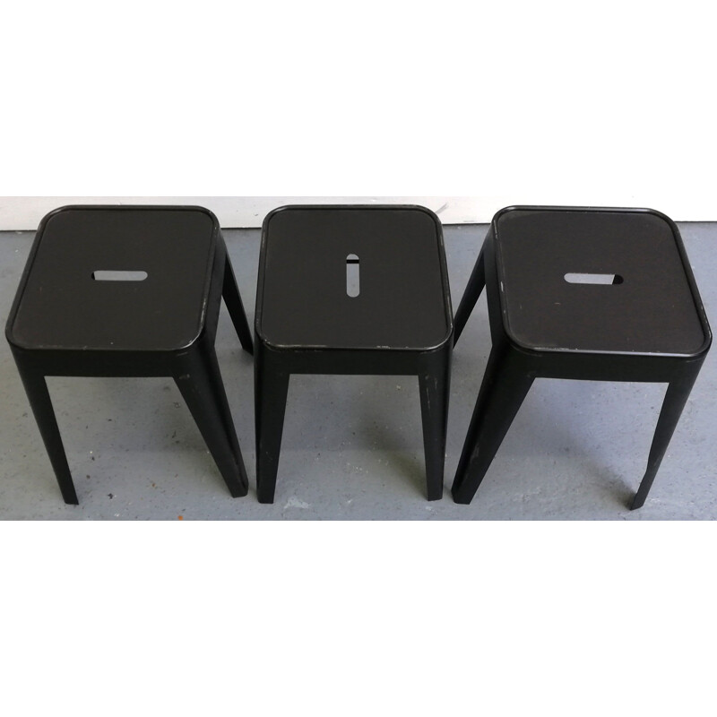 Set of 3 vintage iron stools