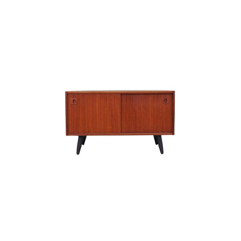 Teak Danish vintage sideboard with sliding door, 1970s