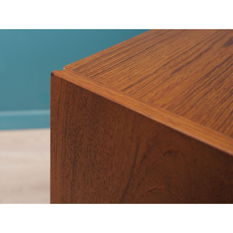 Teak Danish vintage sideboard with sliding door, 1970s