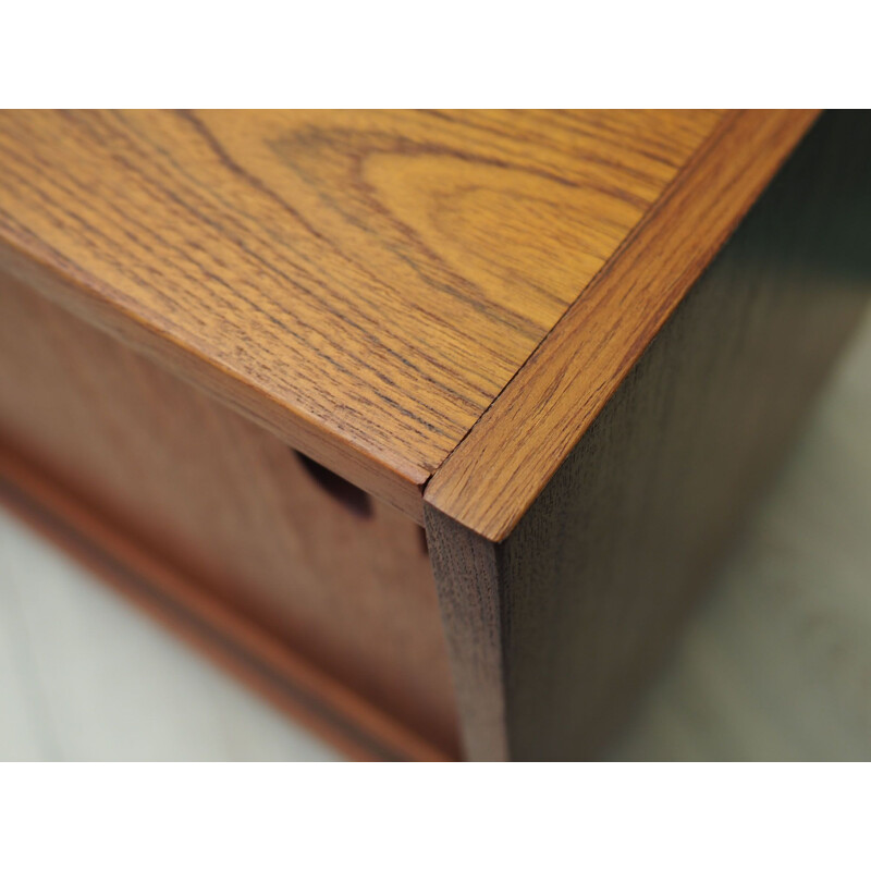 Teak Danish vintage sideboard with sliding door, 1970s