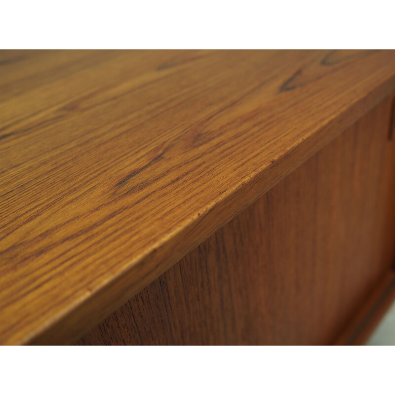 Teak Danish vintage sideboard with sliding door, 1970s