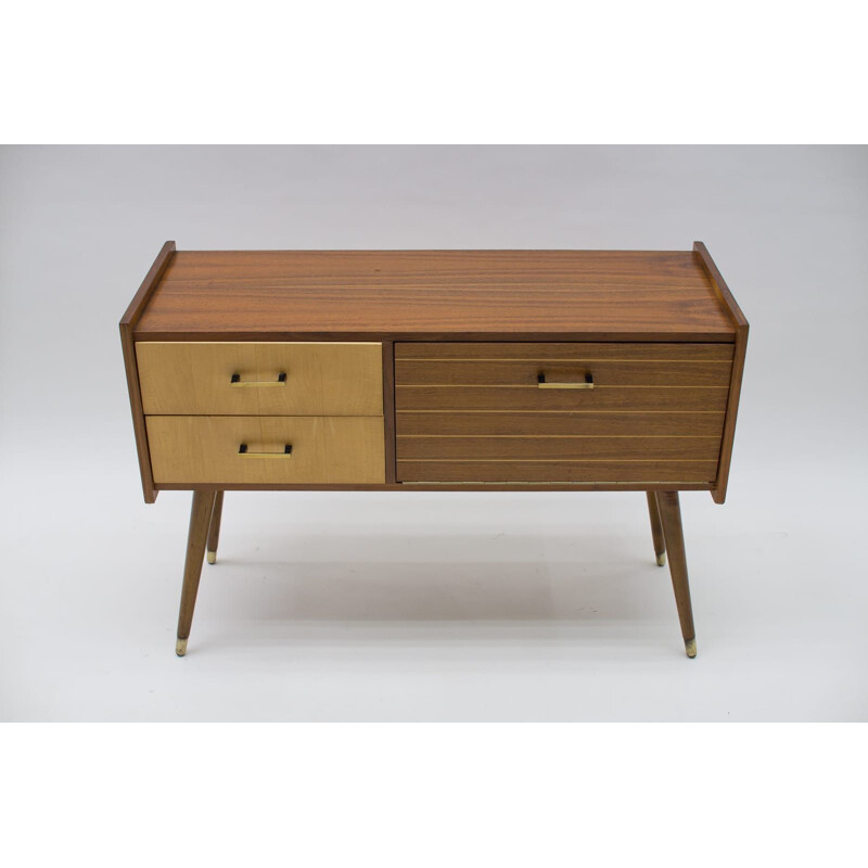 Strip vintage sideboard with two drawers