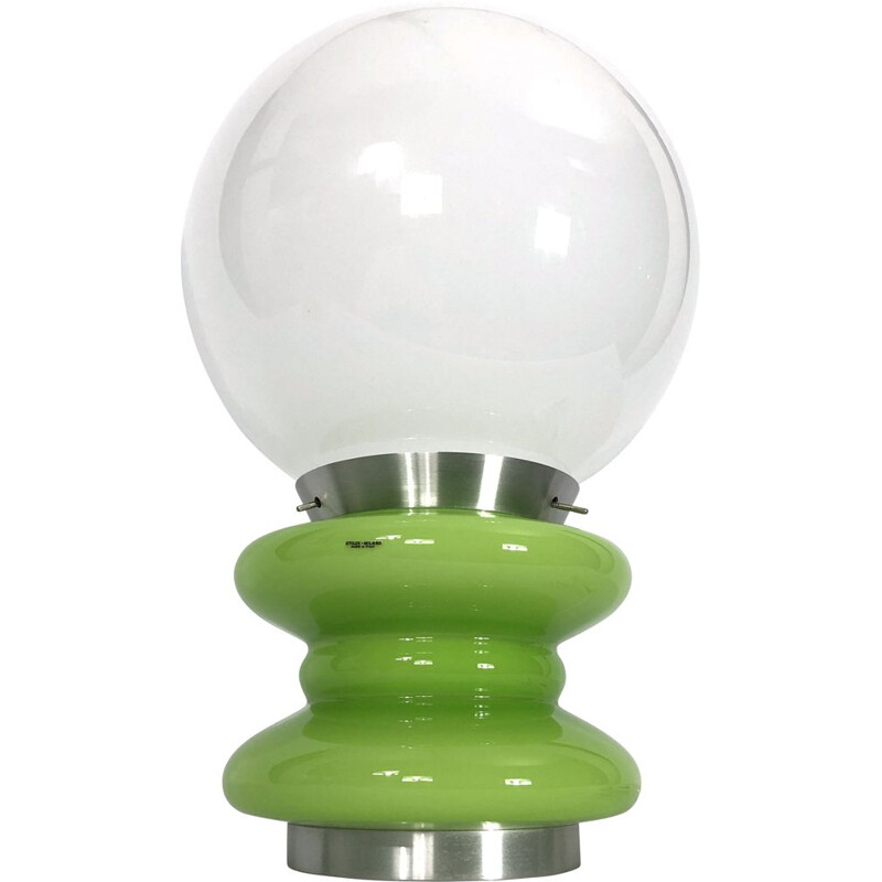 Vintage green Murano glass table lamp by Stilux Milano