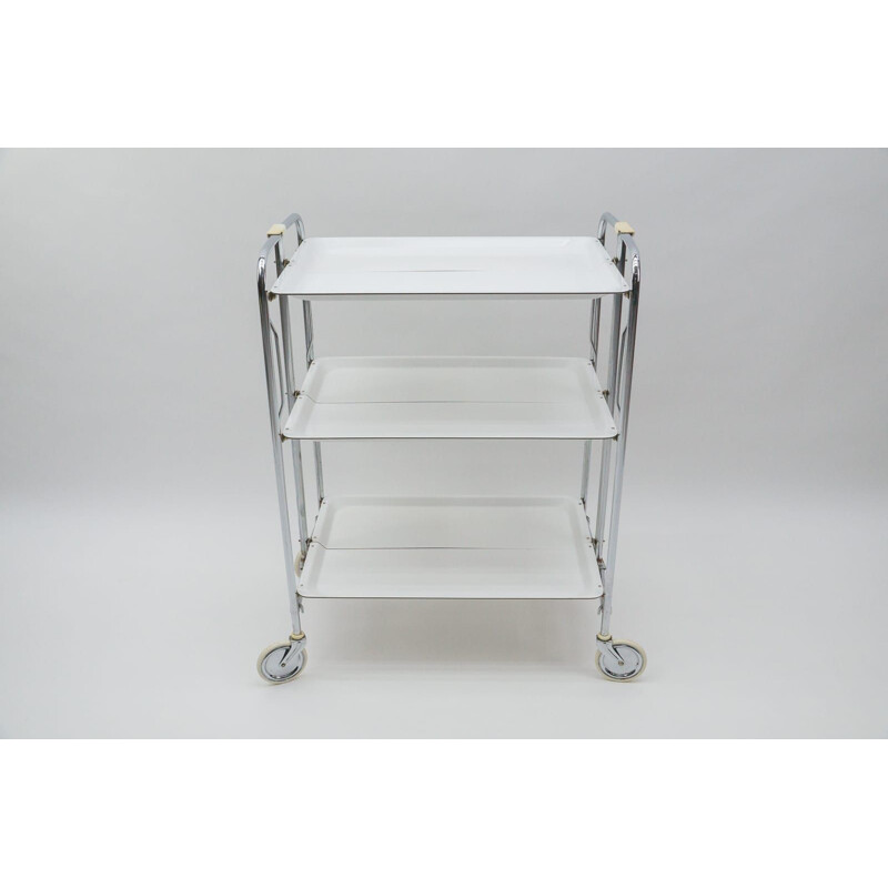 Vintage folding serving cart with three levels, 1970