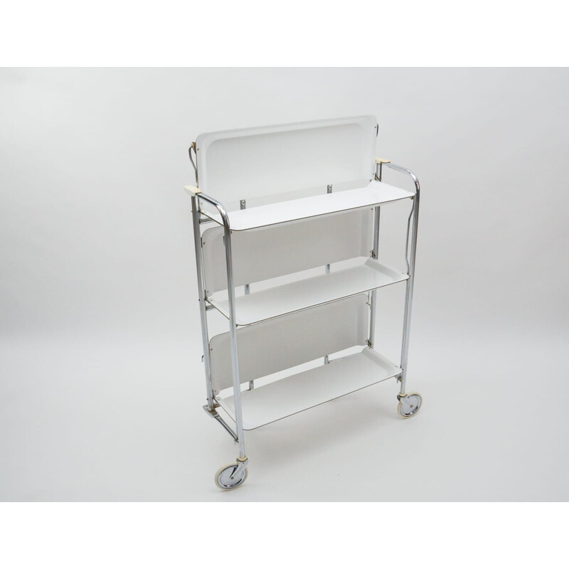 Vintage folding serving cart with three levels, 1970
