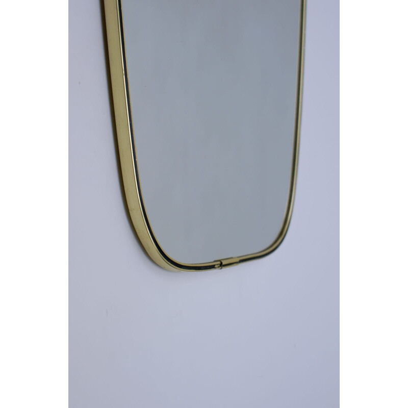 Espelho de parede de latão italiano Vintage, 1950