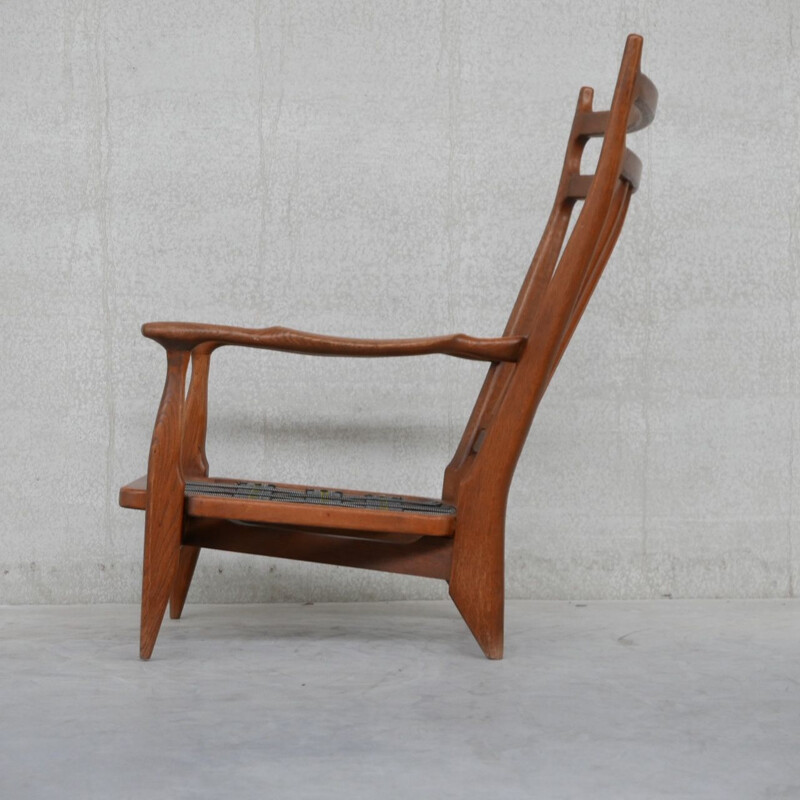 Paire de fauteuils vintage Edouard en bois de chêne par Guillerme et Chambron, France 1960