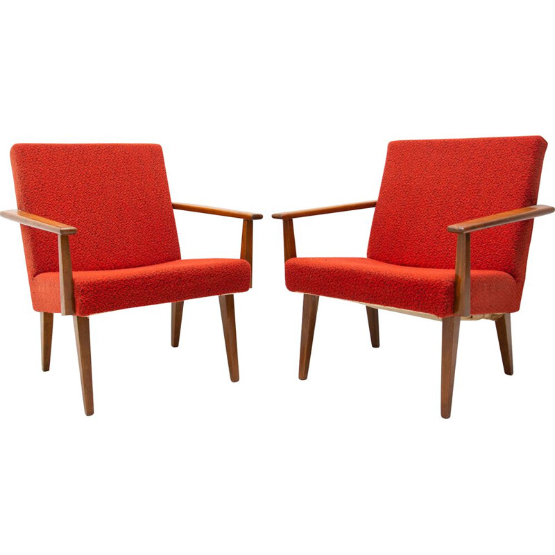 Pair of vintage beechwood armchairs by Tatra Nábytok, Czechoslovakia 1960