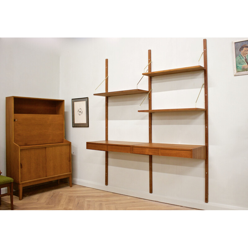 Danish vintage teak 5-piece shelving unit, 1960s