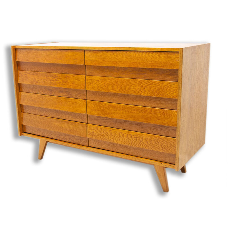 Vintage oak chest of drawers n U-453 by Jiri Jiroutek for Interiér Praha, Czechoslovakia 1960