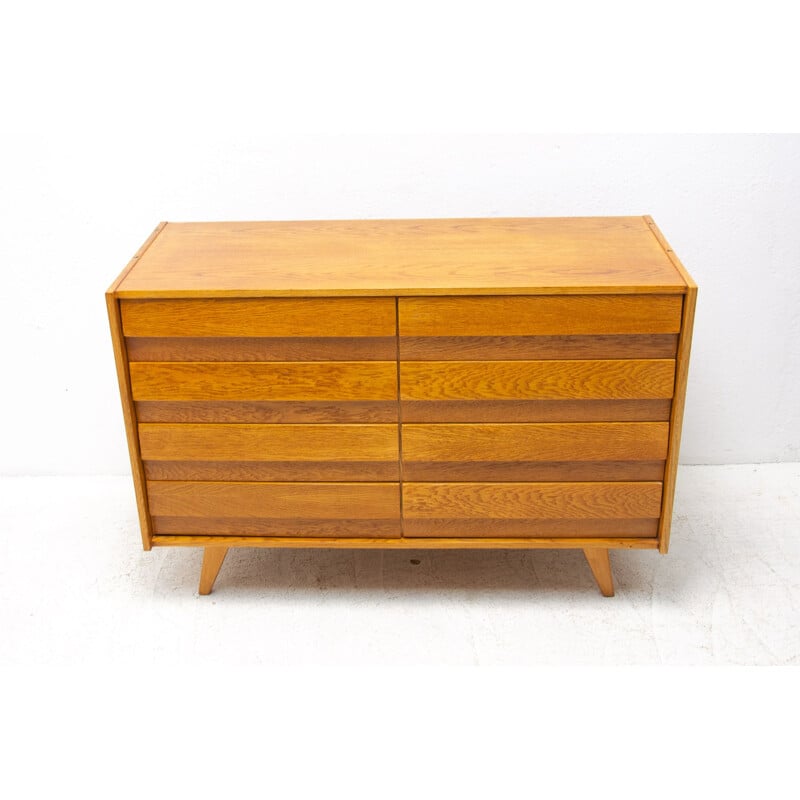 Vintage oak chest of drawers n U-453 by Jiri Jiroutek for Interiér Praha, Czechoslovakia 1960