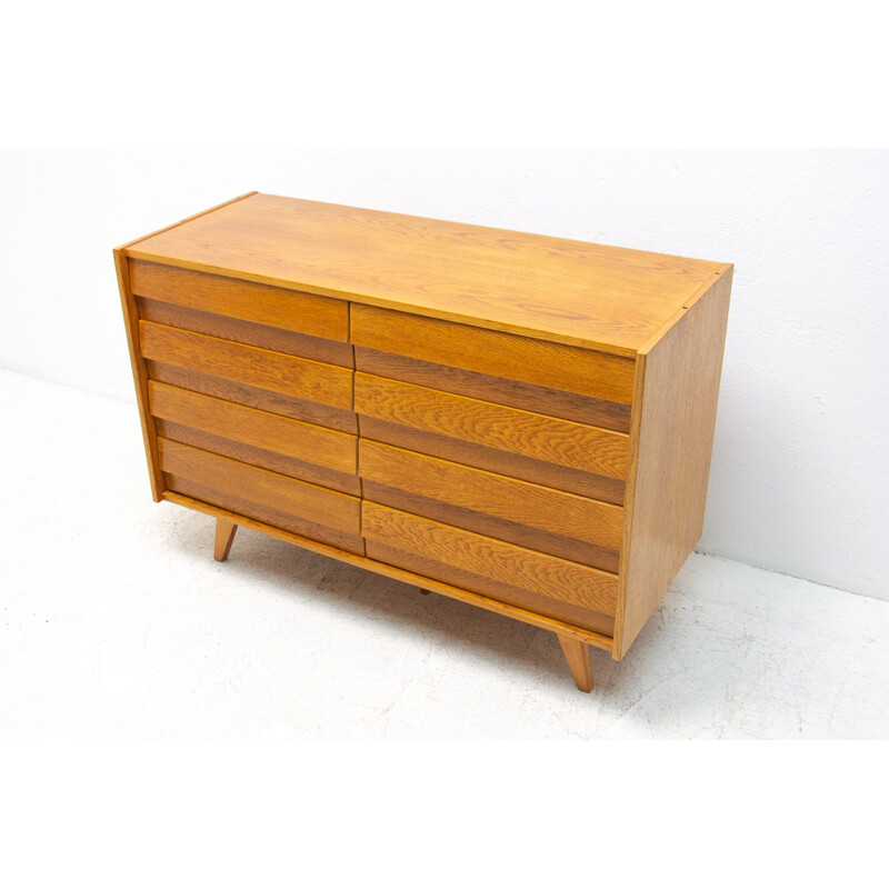 Vintage oak chest of drawers n U-453 by Jiri Jiroutek for Interiér Praha, Czechoslovakia 1960