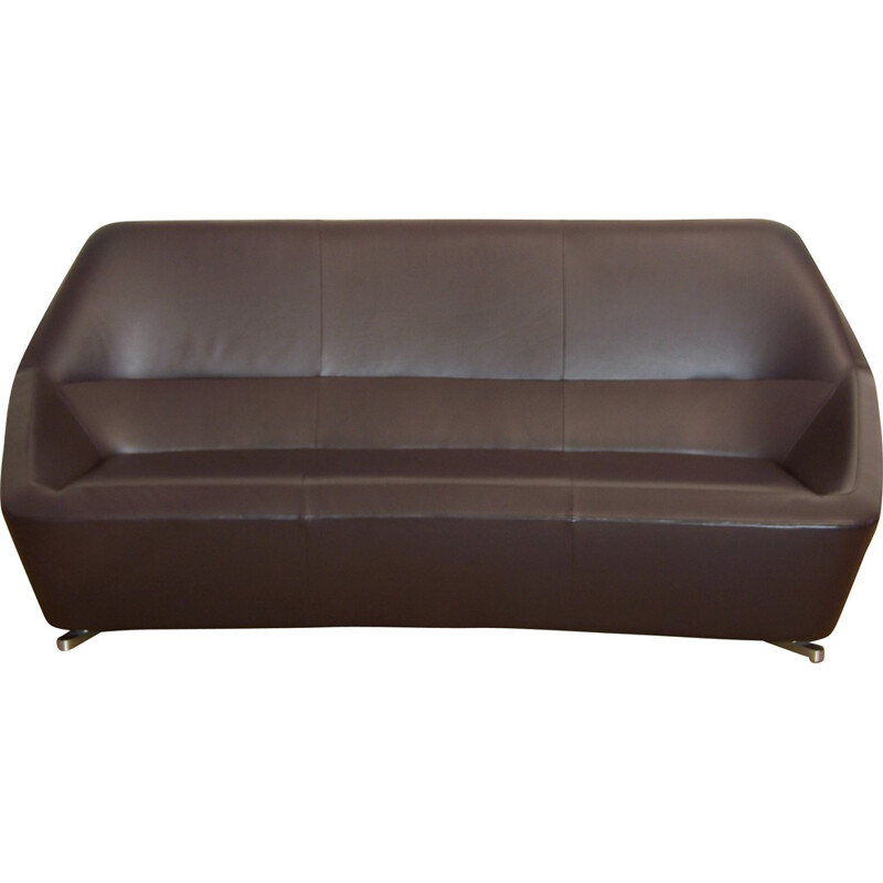 Large Cinna "Pluriel" sofa in leather, François BAUCHET - 2000s