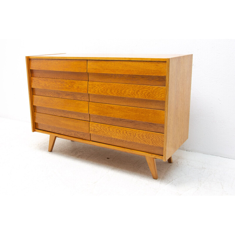 Vintage oak chest of drawers n U-453 by Jiri Jiroutek for Interiér Praha, Czechoslovakia 1960