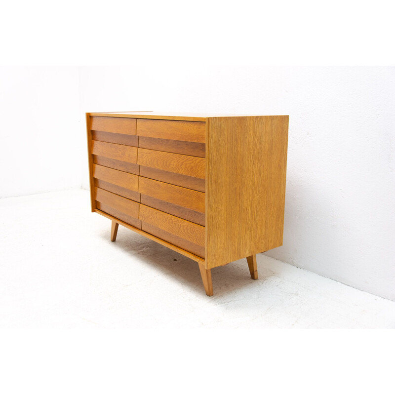 Vintage oak chest of drawers n U-453 by Jiri Jiroutek for Interiér Praha, Czechoslovakia 1960