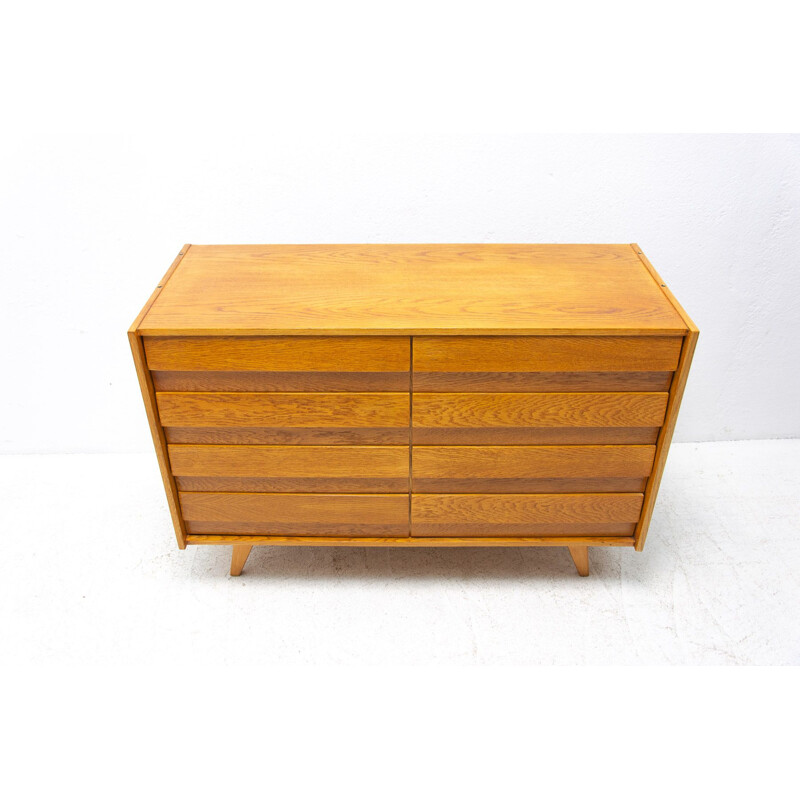 Vintage oak chest of drawers n U-453 by Jiri Jiroutek for Interiér Praha, Czechoslovakia 1960