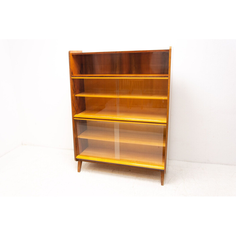 Vintage walnut bookcase by František Jirák for Jitona, Czechoslovakia 1960