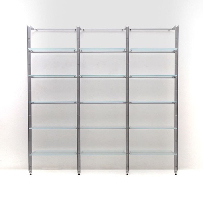 Vintage "Armida" bookcase in steel and glass by Flavio Caronni and Donato Bonanomi for Desalto, 1990s