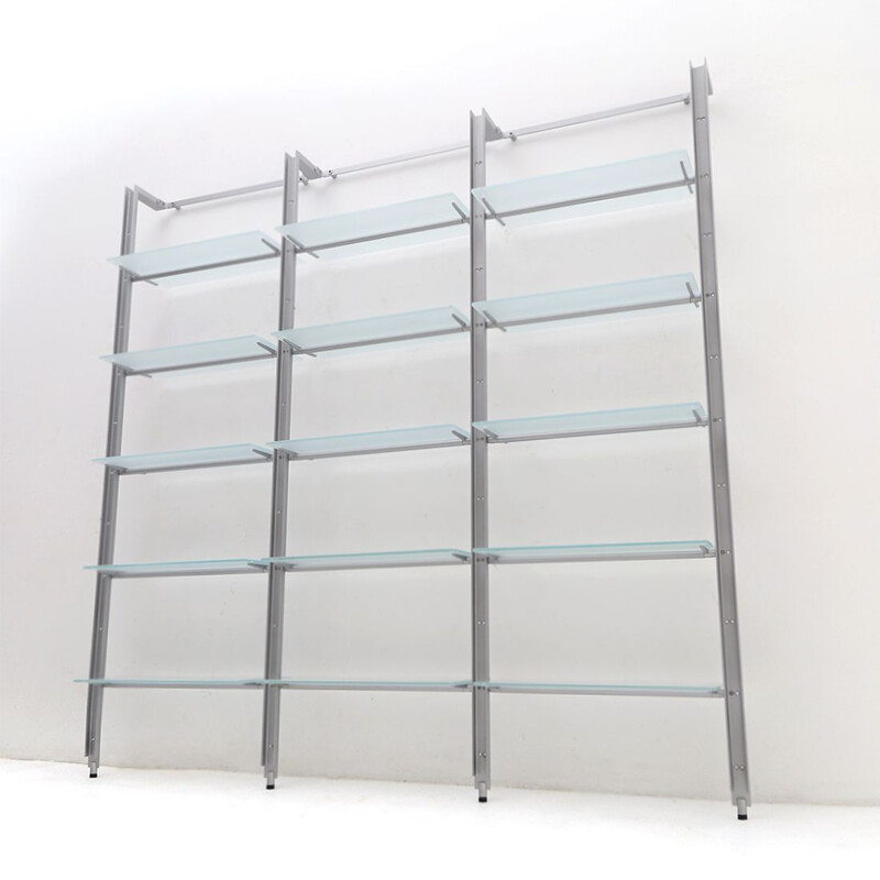 Vintage "Armida" bookcase in steel and glass by Flavio Caronni and Donato Bonanomi for Desalto, 1990s