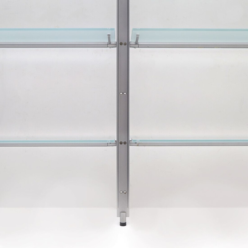 Vintage "Armida" bookcase in steel and glass by Flavio Caronni and Donato Bonanomi for Desalto, 1990s