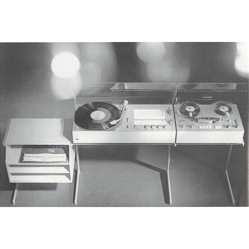 Système hi-fi vintage "Audio 2" avec 2 enceintes L450 et support de base par Dieter Rams pour Braun, 1960