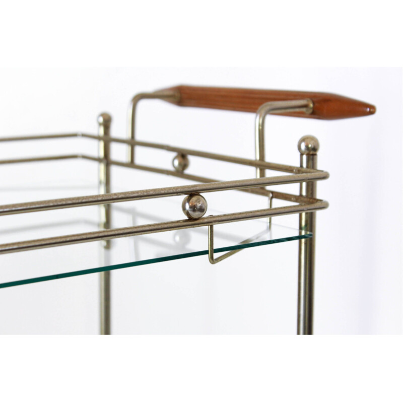 Vintage brass and glass bar trolley, 1970s