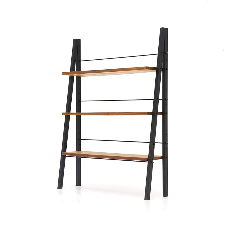 Vintage bookcase with 3 metal shelves, Italy 1960