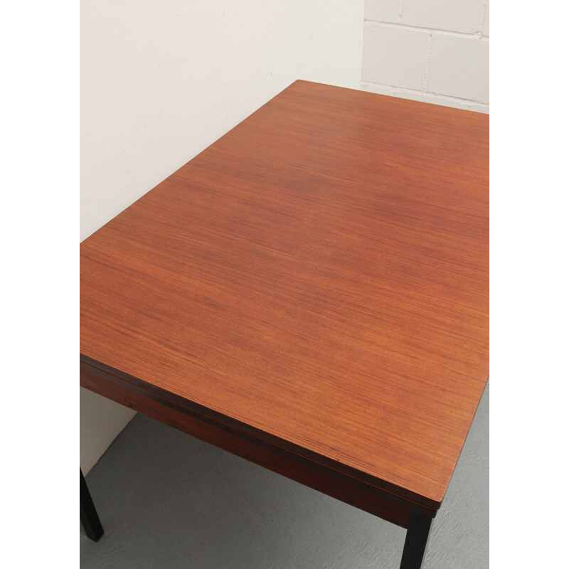 Vintage extendible dining table in teak and metal, 1960s